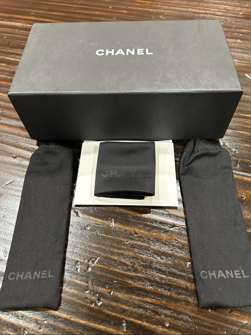 CHANEL Black Box with Branded Dust Bags and Cloth